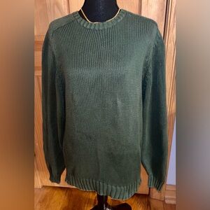 Britches Heavy Cotton Knit Sweater Mens L Green Gorpcore Dark Academia VTG HK